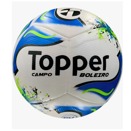 Bola Futebol Campo Topper Boleiro Cor Branco Preto E Azul Branco Preto E Azul