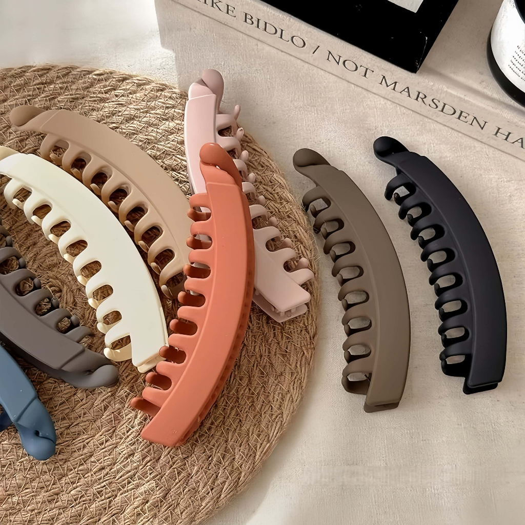 <Kit 2 >Presilha Banana Maxi Fosca Antiderrapante–Alta Fixação | Estilo Coreano Elegante | 13cm