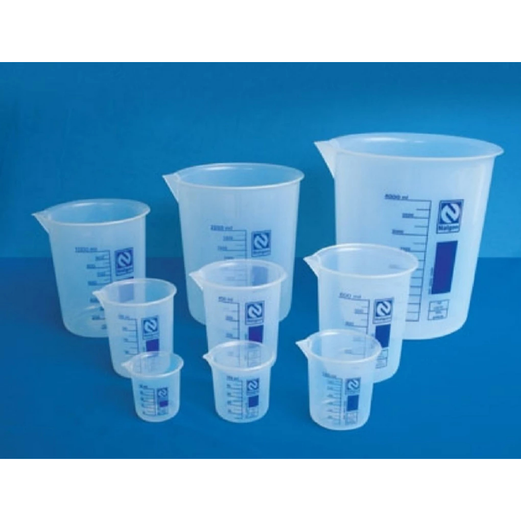 Kit 5 Un Copos Becker De 50ml A 1000ml, Graduados, em Polipropileno Atóxico (PP), Marca Nalgon