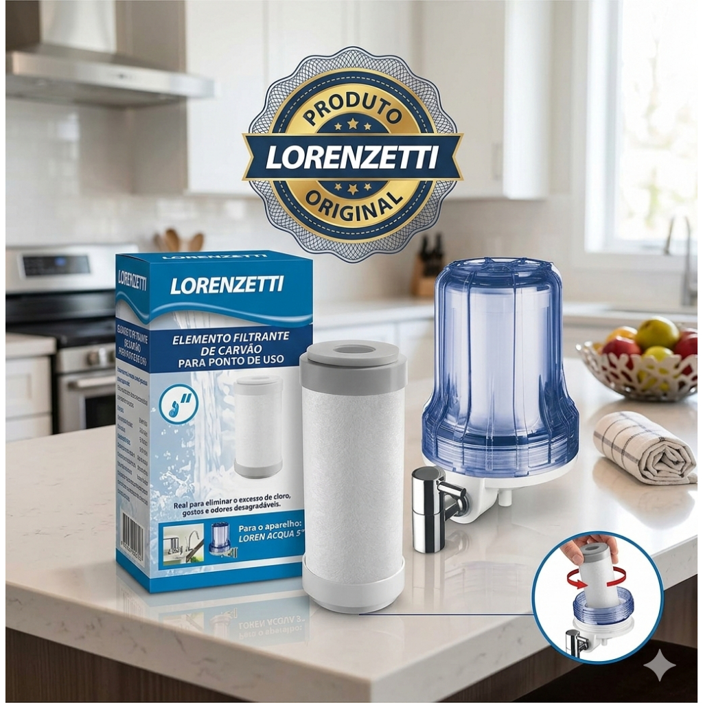 Refil Loren Acqua 5 Original Lorenzetti 7411026 Filtro Carvão Ativado em Oferta na Shopee