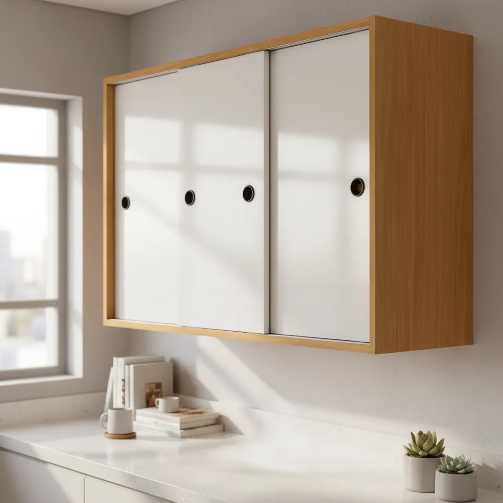 Armario Suspenso Cozinha 3 Portas De Correr E Prateleira Interna em Oferta na Shopee