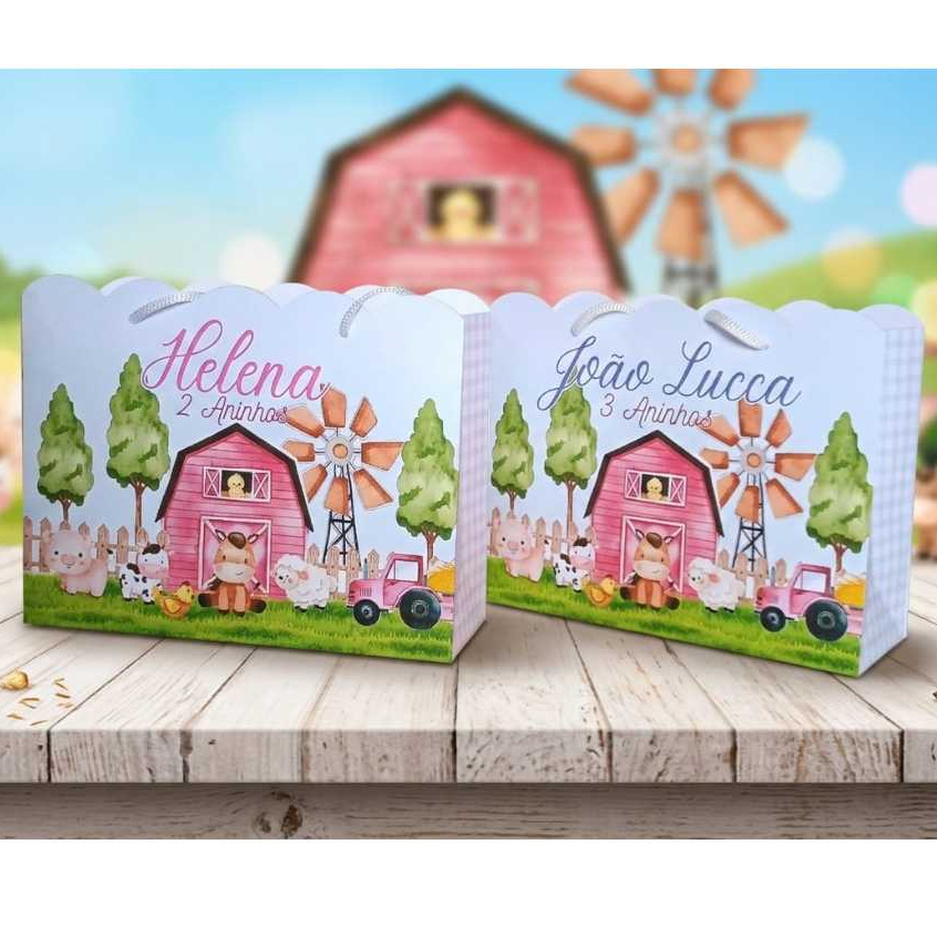 Sacolinha FAZENDINHA Personalizado Sacolinha Lembrancinha Aniversário FAZENDINHA PEGUE E MONTE