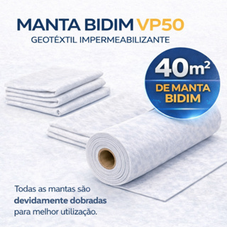 Manta Bidim VP50 Drenagem Laje Obra Impermeabilização 40m² Construção Rolo Geotextil Telhado bedim em Oferta na Shopee