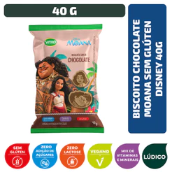 Biscoito Chocolate Moana Sem Glúten Disney 40g - Vegano