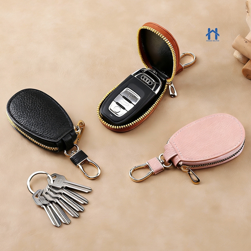 Porta Chaves de Couro Pequeno com Chaveiro para Pendurar Organizador Compacto e de Luxo em Oferta na Shopee