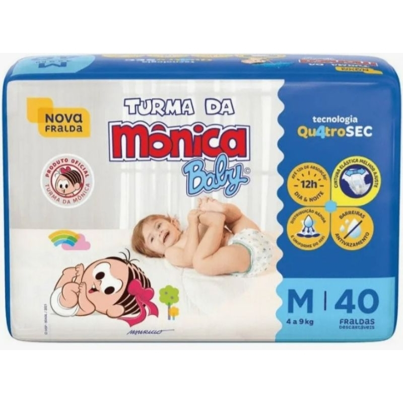 Fralda Turma da Mônica Baby M40 G32 XG26 Pacote Econômico Alta Absorção Conforto Infantil Original em Oferta na Shopee
