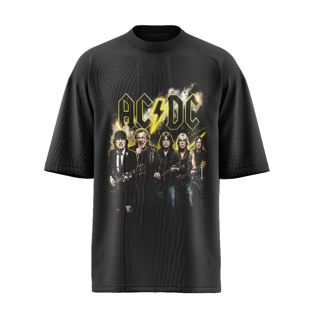 Camiseta Oversize Rock Ac/dc Algodão Premium