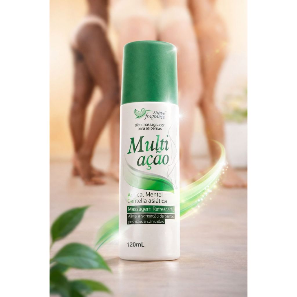 Óleo Massageador Relaxante Para Pernas Multi - Ação para Dor, Cansaço, Hidratante,  Arnica, Mentol