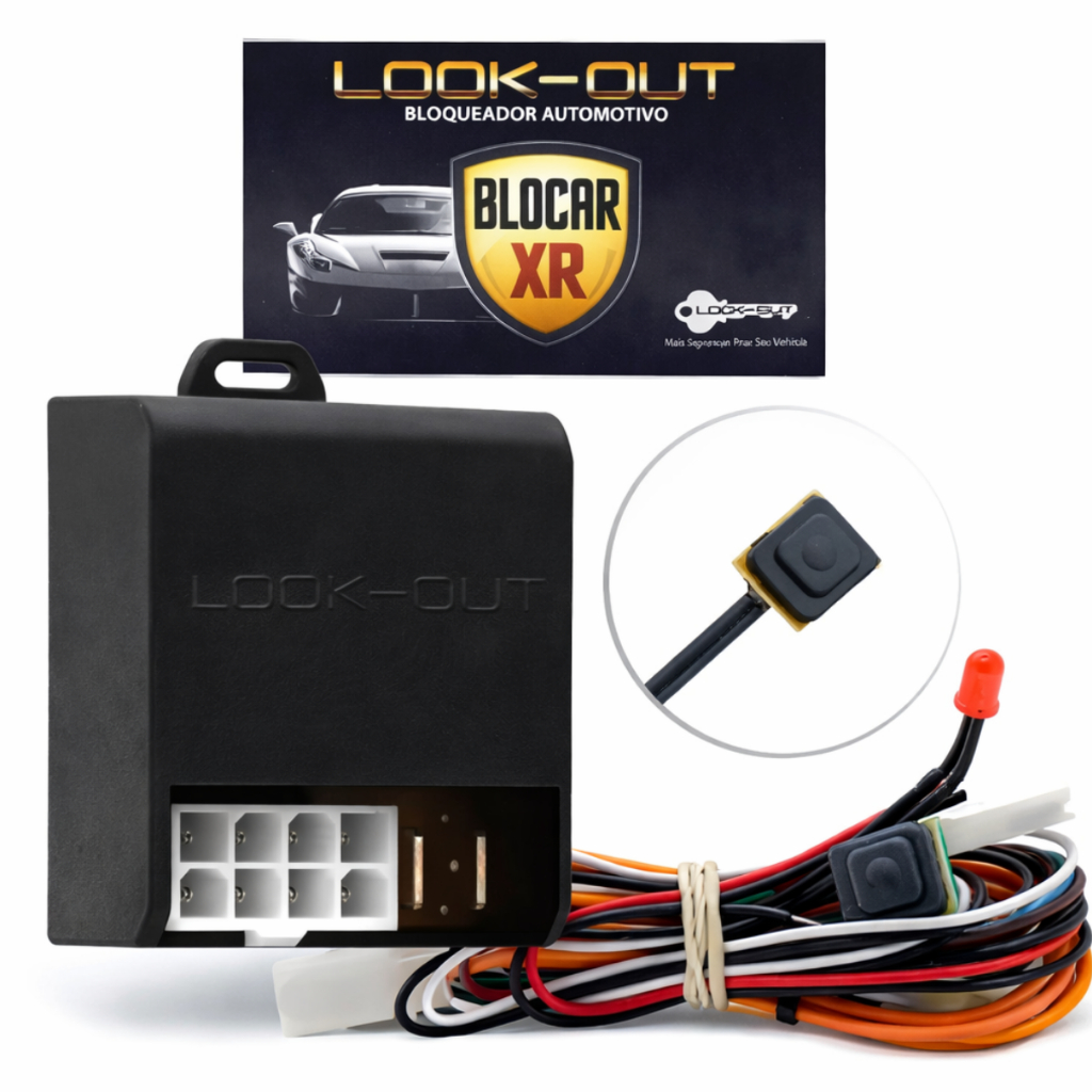 Alarme Bloqueador Veicular Automotivo Corta Combustivel Com led e botão bloqueador botão segredo Blocar XR