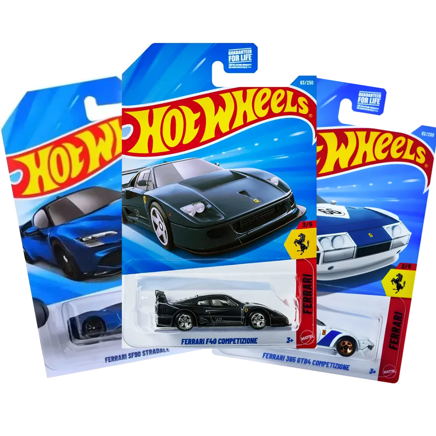 Hot Wheels Miniatura Ferrari F40 Vermelha SF90 Stradale Azul Porsche Original Mattel 2026