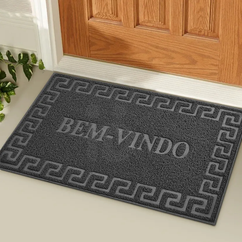 Tapete Pvc Capacho Bem Vindo Emborrachado Antiderrapante para Porta