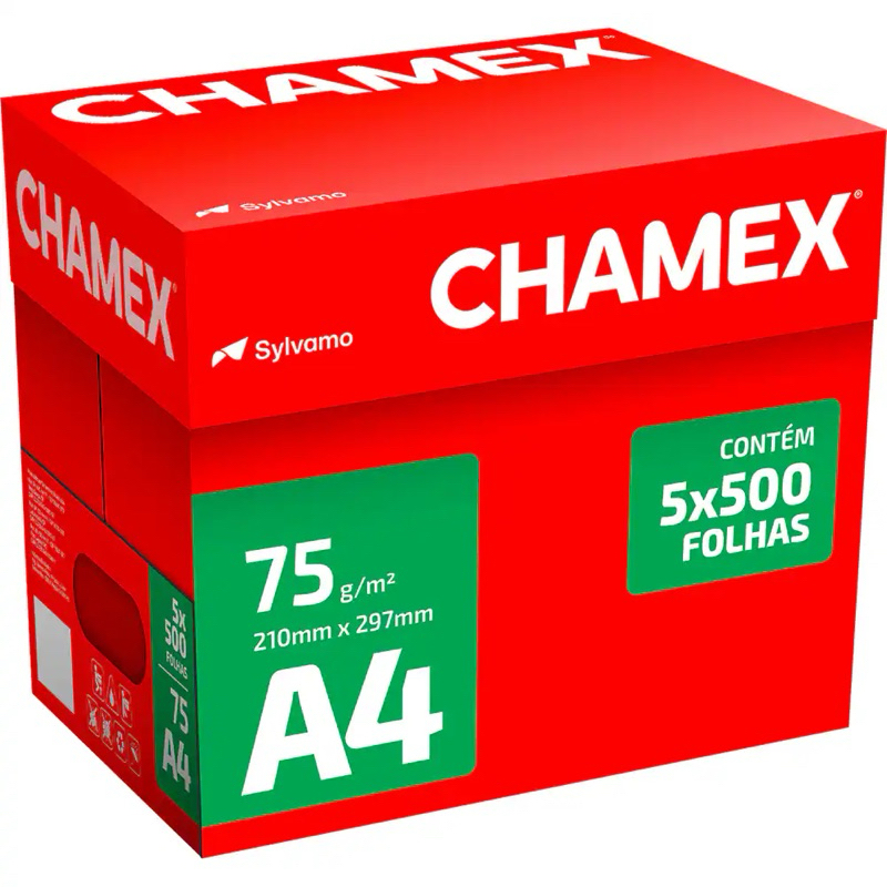 2500 Folhas Pacotes Chamex Papel Sulfite A4 Office 500Folhas Resma em Oferta na Shopee