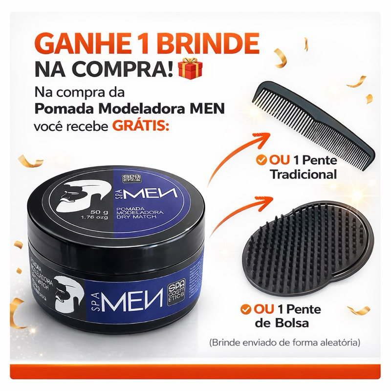 Pomada Modeladora Finalizadora Unissex Dry Match SPA Men 50g ( Define Cachos, Finalização Profissional! )