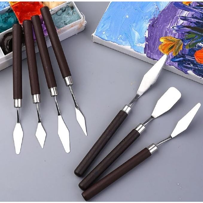 7 pcs Conjunto Ferramentas de Desenho - Faca Pintura a Óleo Aço Inoxidável e Espátula Artista em Oferta na Shopee