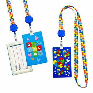 Kit Cordão Autismo c/ Porta Crachá Emborrachado Identificação Autista em Oferta na Shopee