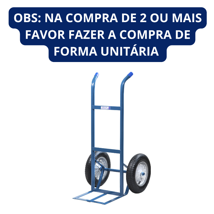 Carrinho de Carga 150kg Metalosa – Roda Maciça ou Pneumática | Carro Armazém Reforçado