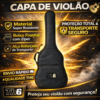 Capa de Violão Premium TH6 Forro Folk em Oferta na Shopee