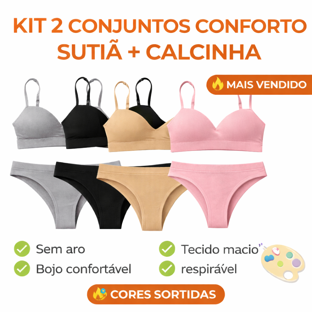 Conjunto Juvenil Calcinha e Sutiã Jovem Adolescente Com bojo Calcinha Tanga Confortavel