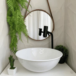 Cuba para banheiro Lavabo Apoio sobrepor Oval Plastico