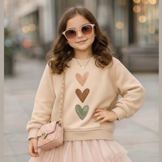 Moletom Infantil Menina Coração Outono/Inverno Bege Flanelado 02 ao 14 em Oferta na Shopee