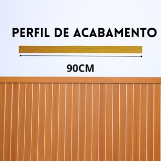 Perfil de Acabamento para Ripado MDF - Placas com 90cm x 2cm - Envio Imediato - Freijó - Castanho em Oferta na Shopee