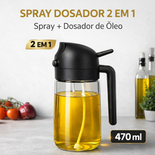 Galheteiro Spray de Azeite 2 em 1 Vidro 470ml Borrifador para Óleo Vinagre Shoyu Cozinha em Oferta na Shopee