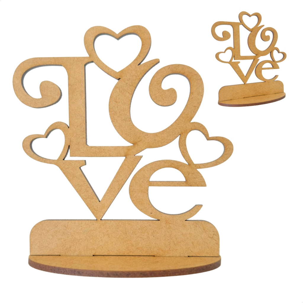 12 Centro de Mesa Love MDF Noivos Casamento Noivado Lembrancinha Decoração Festa Dia dos Namorados