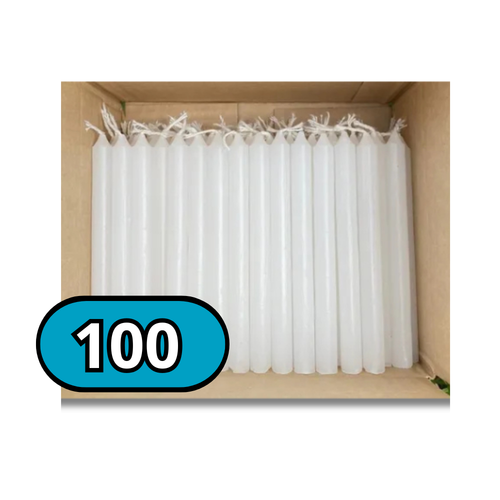 100 Velas Palito Branca Parafina Pura (16 Cm X 1,2 Cm) em Oferta na Shopee