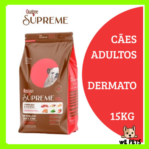 Ração 15Kg Quatree Cães Supreme Dermato sabor Cordeiro e Salmão