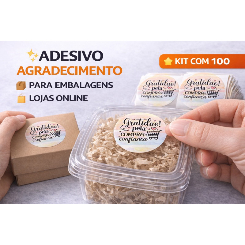 100 Adesivos Para Embalagem Recebidos Especial Cliente Loja Comercio Doces em Oferta na Shopee