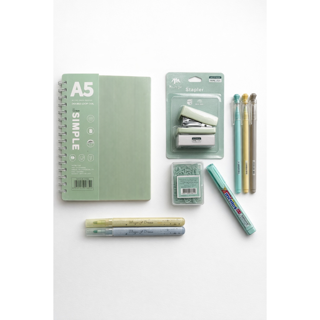 Kit Papelaria Verde Material de Escritório Papelaria Fofa — R$ 44,93 em Shopee, 25% OFF