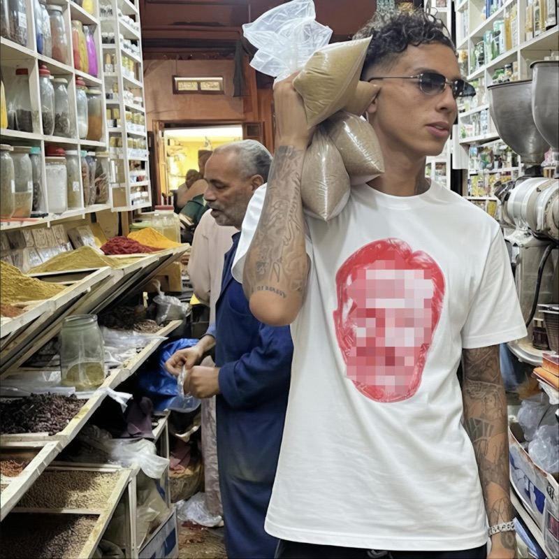 Camiseta london cara vermelha central cee streetwear uk drip londres em Oferta na Shopee