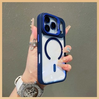 Capa Transparente MagSafe TPU+PC Rígido Anti Choque Com Suporte de Câmera + Película de Lente iPhone 17 Promax