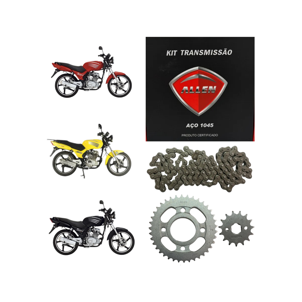 Kit Relação Transmissão Dafra Speed 150 2008 2009 2010 2011 2012 2013 2014 2015 Original Allen