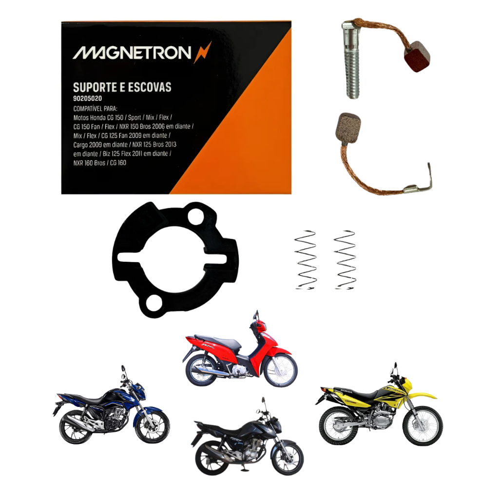 Suporte Escova Motor Partida Honda CG Fan 150 2009 2010 2011 2012 2013 2014 2015 Magnetron
