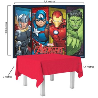Kit Festa Avengers / Vingadores | Painel TNT 140x103 + Toalha TNT 140x200 Decoração Infantil em Oferta na Shopee