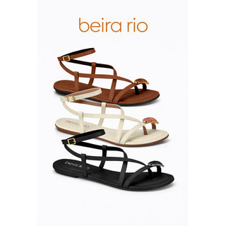 Sandália Rasteirinha Feminina Beira Rio Confortável Original Flat Detalhe Dedo Moda