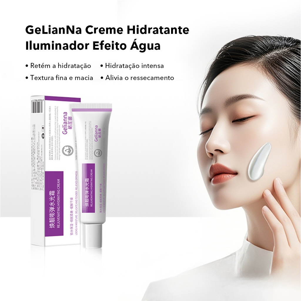 Creme Facial Water Glow Hidratação Profunda, Absorção Rápida e Pele Radiante em Oferta na Shopee