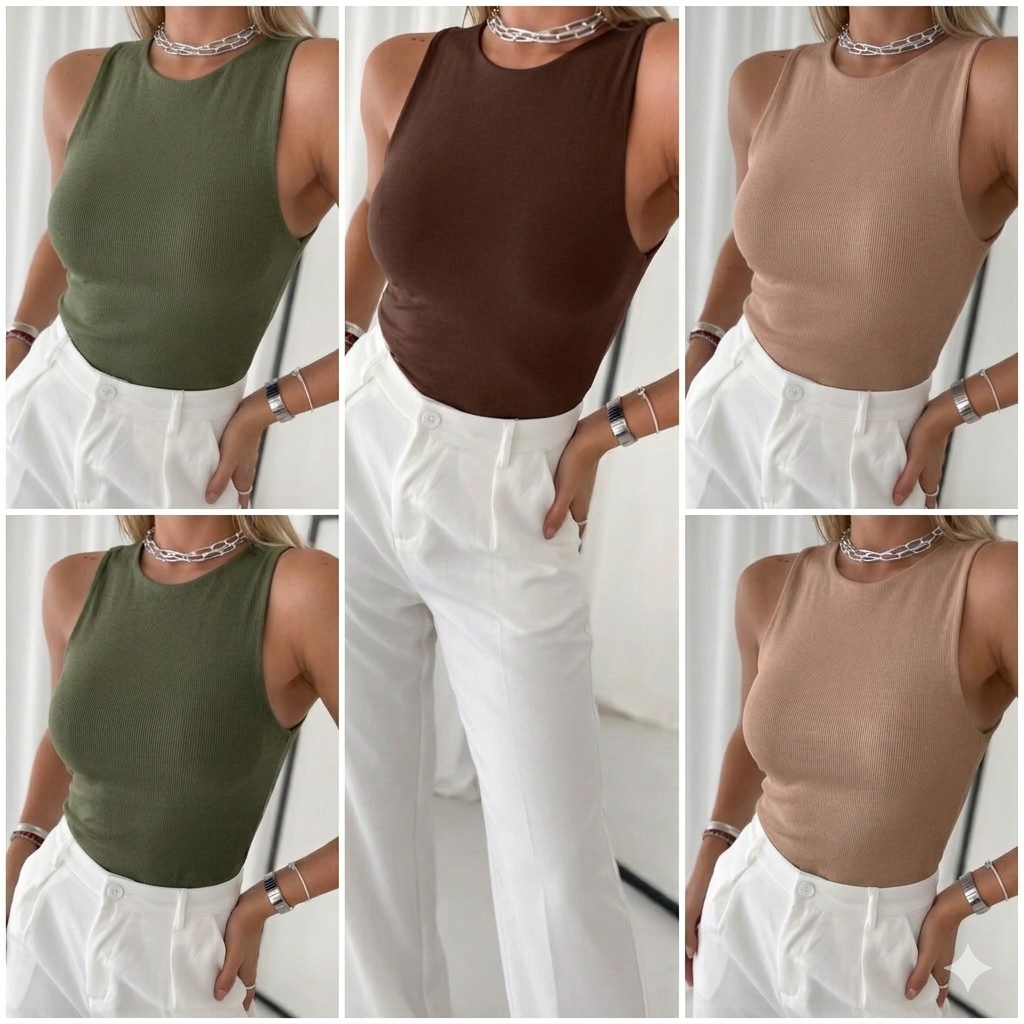 Kit 3 Regatas Femininas Suplex – Básicas Moda Blogueira Premium