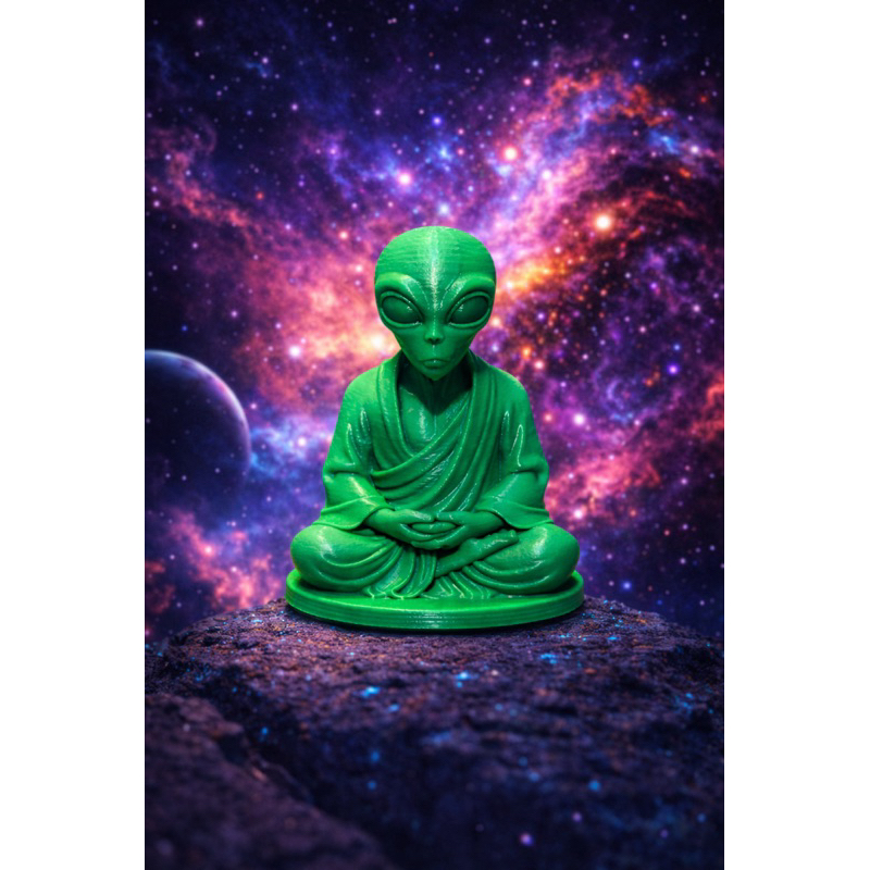 Imagem Estátua Alien Zen Impressão 3D | Alien Meditação Geek Decorativo