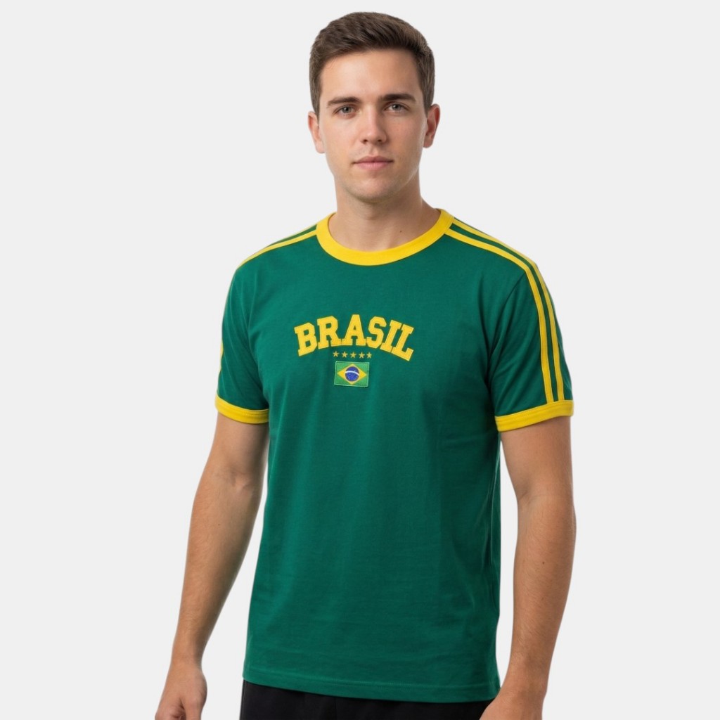 Camisa Do Brasil Bordada Sem Estado Torcedor Copa Sem Estado