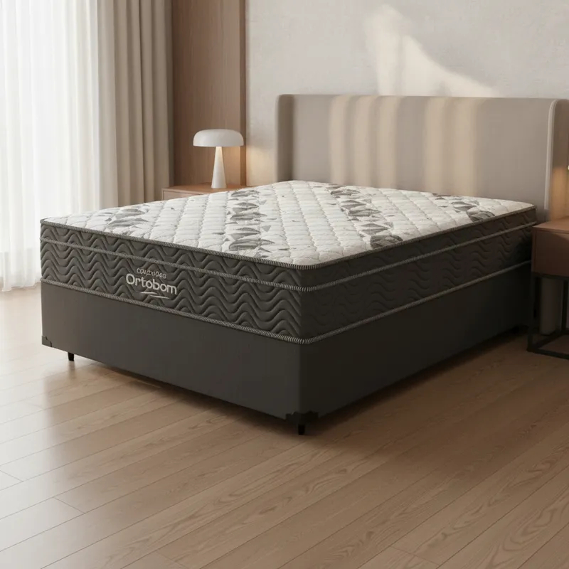 Cama Box com Colchão de Espuma D33 Ortobom Airtech 100 Casal 138cm em Oferta na Shopee
