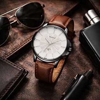 Relógio Masculino De Pulso Social Clássico Casual Original com Pulseira de Couro
