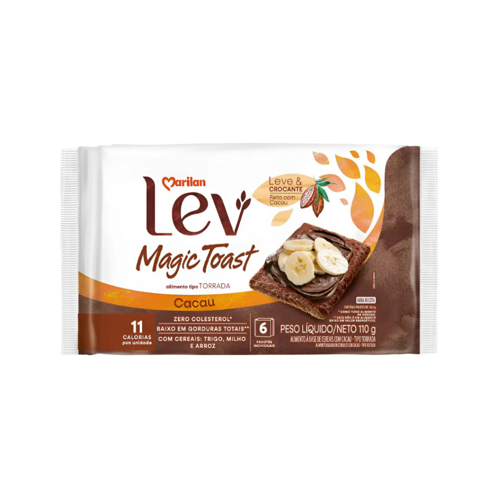 Torrada Lev Magic Toast Cacau E Cereais Marilan 110g em Oferta na Shopee