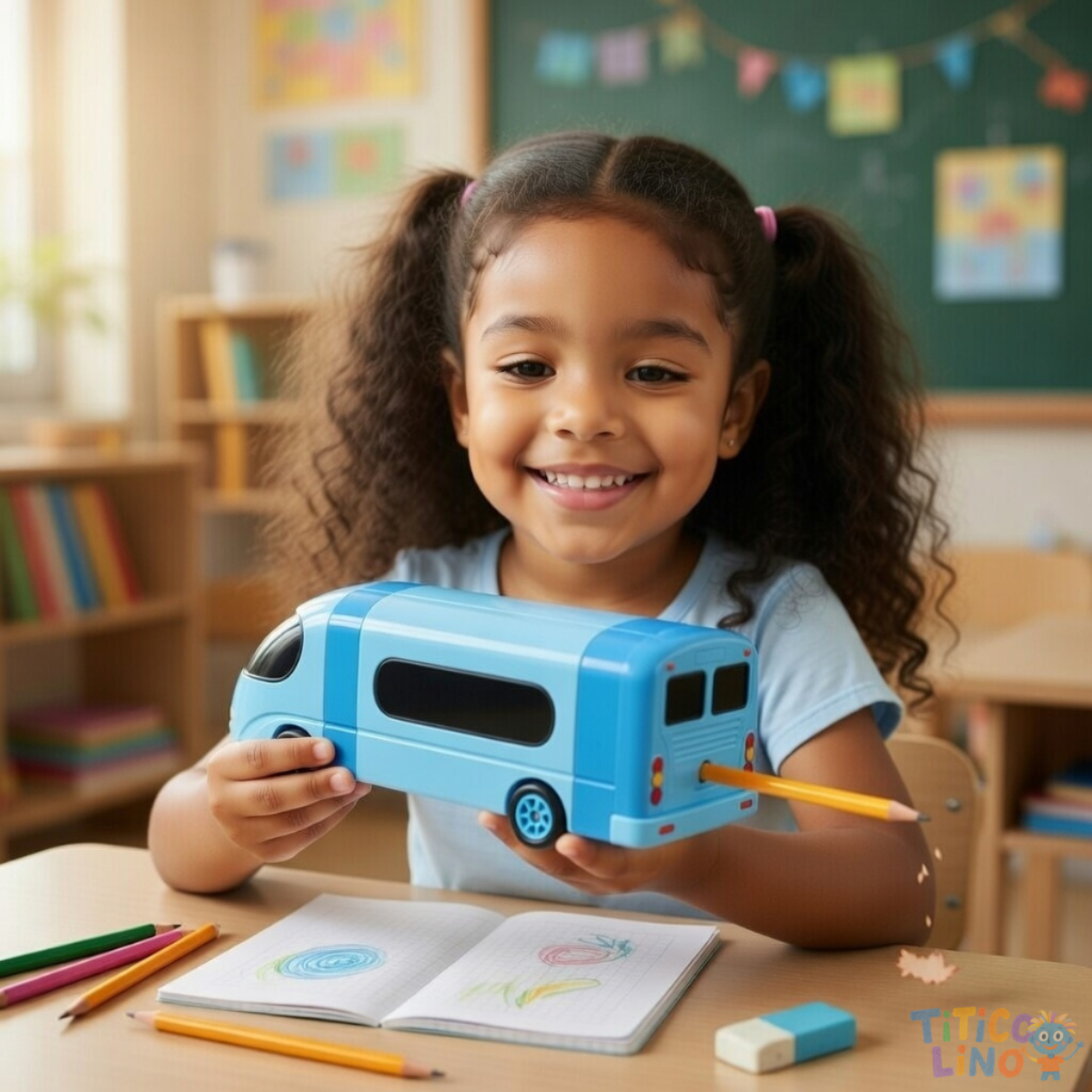 Apontador Ônibus com Borracha Papelaria Criativa Fofa Material Escolar Bus Fofy em Oferta na Shopee