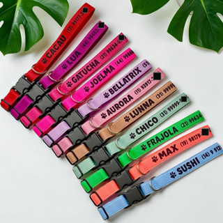 Coleira personalizada para gato - Coleira de identificação nome e telefone. em Oferta na Shopee