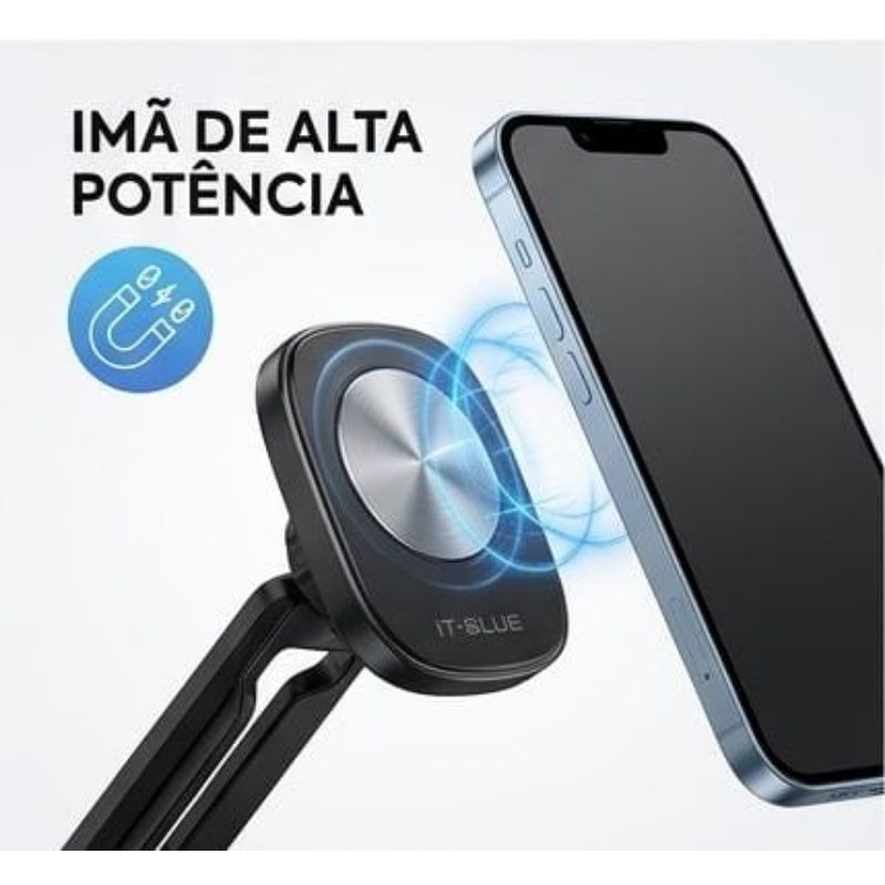 Suporte Celular Carro Magnético Articulado 360° IT-BLUE LE-117 🧲🚗
