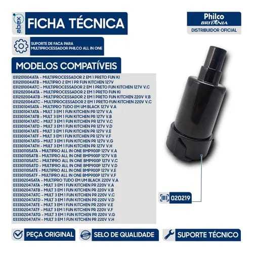 Suporte de Faca Plástico para Multiprocessador PHILCO All In One - Peça Original, Compatível com Vários Modelos