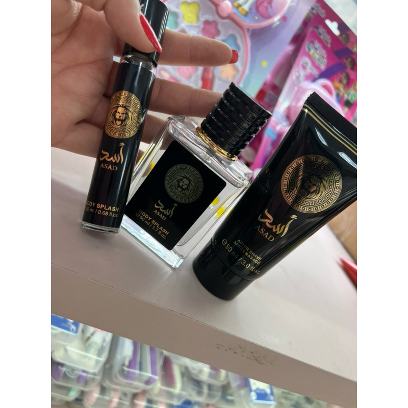 kit perfume  árabes Asad  ,perfume de bolsa ,creme e perfume