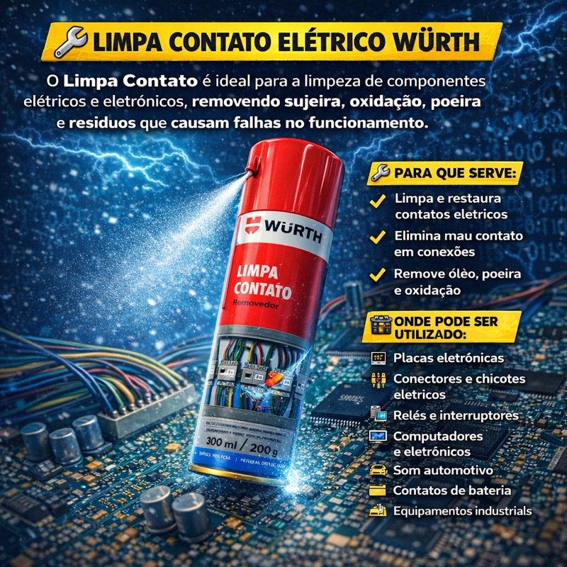 Limpa Contato Splay Wurth Fim Do Mau Contato Elétrico 300ml / 200g